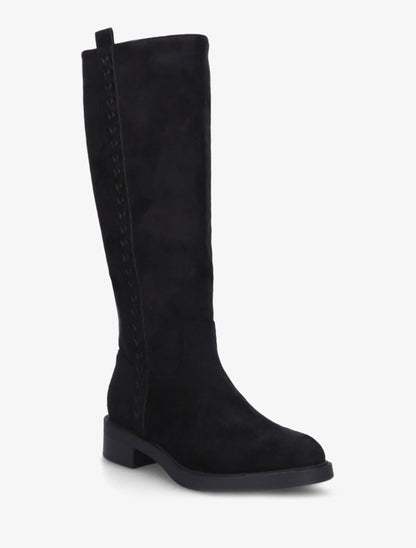 Bottes unies en suédine - Noir - 2