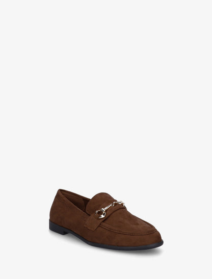Mocassins en suédine à boucle stylisée - Marron - 2