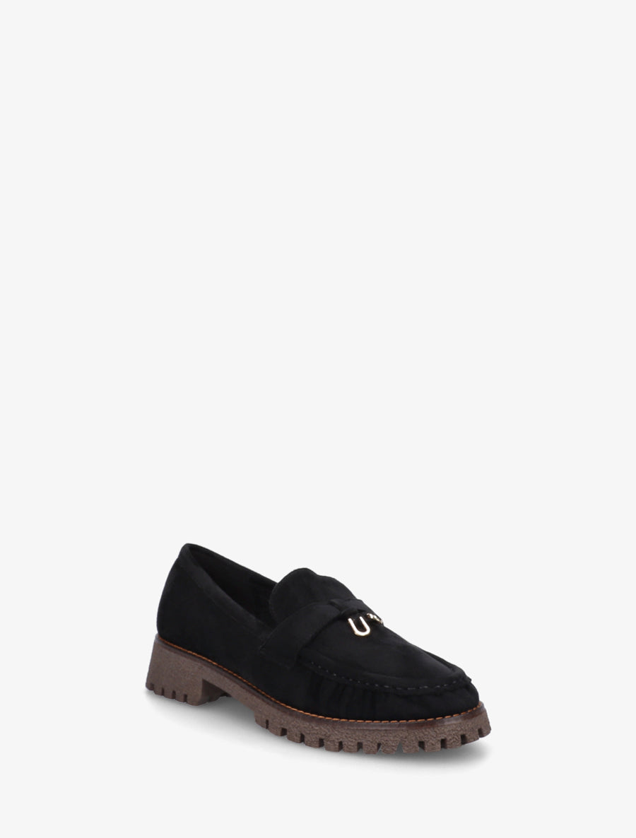 Mocassins en suédine à semelle crantée - Noir - 2