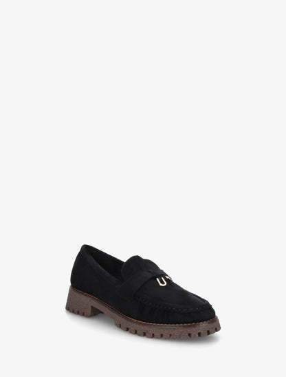 Mocassins en suédine à semelle crantée - Noir - 2