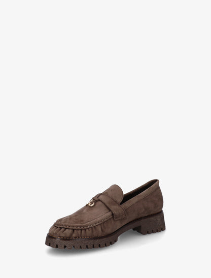 Mocassins en suédine à semelle crantée - Taupe foncé - 3