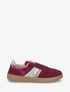 Sneakers à empiècement velours et semelle texturée - Prune - 1