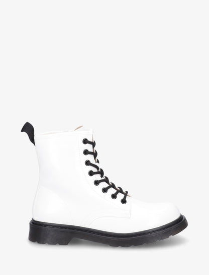 Bottines vernies à lacets - Blanc - 1