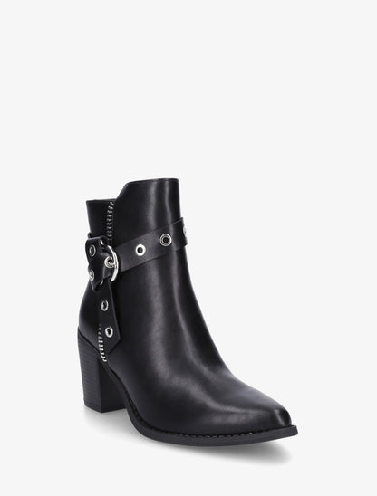 Bottines sanglées à bouts pointus - Noir - 2