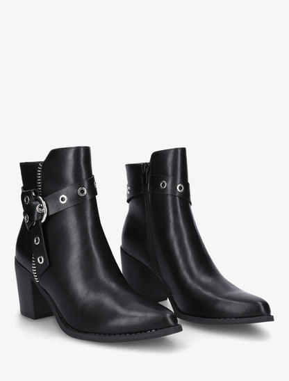Bottines sanglées à bouts pointus - Noir - 4
