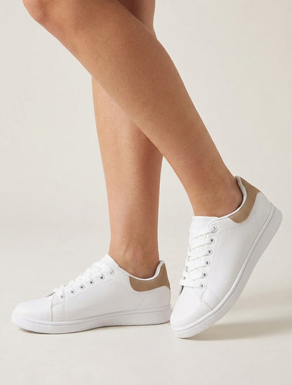 Basis sneakers met contrasterende hielversteviging - Mol