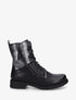Bottines lacées à cheville effet python irisé - Noir - 1