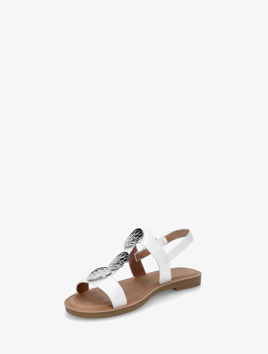 Nu-pieds à empiècements métal - Blanc - 3