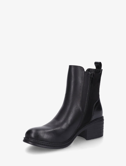 Bottines bimatière à contrefort effet python - Noir - 3
