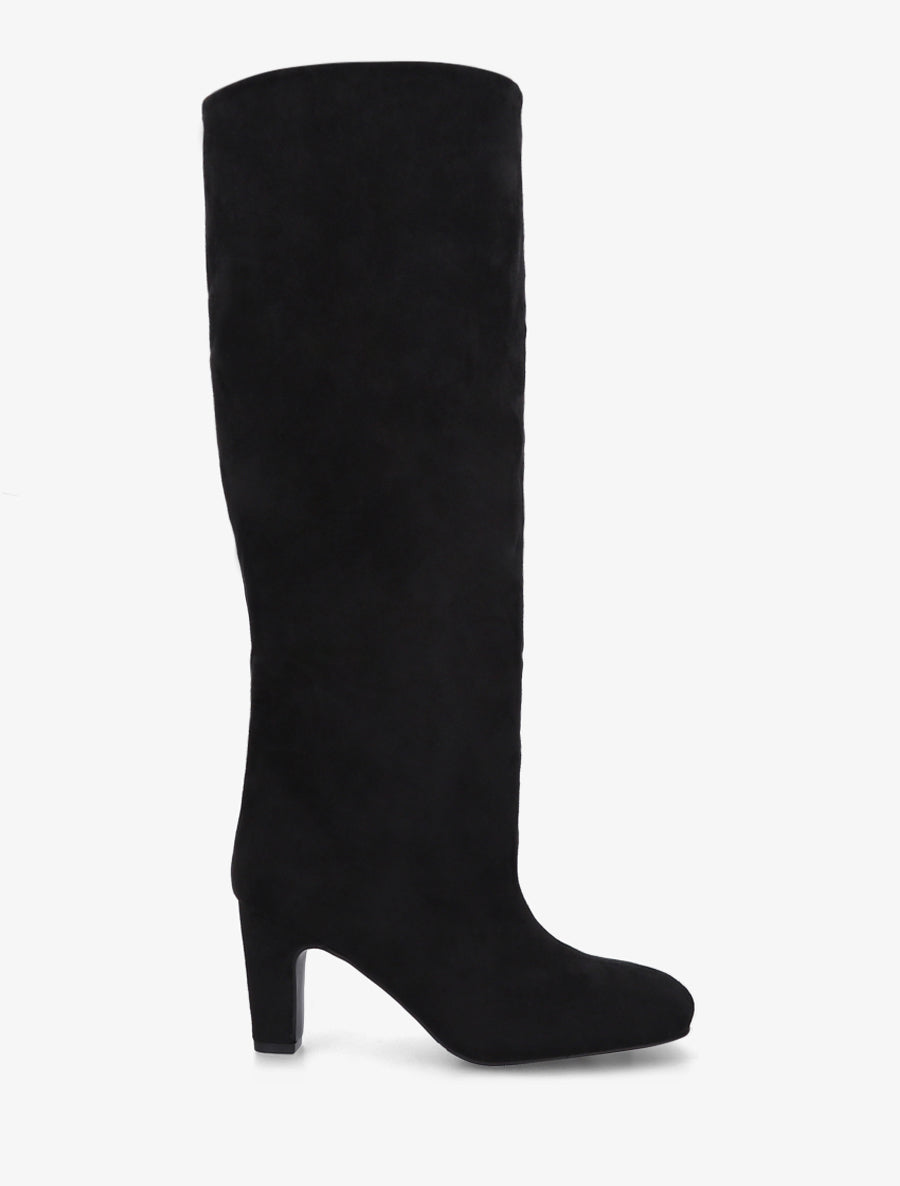 Bottes en suédine à bouts ronds - Noir - 1