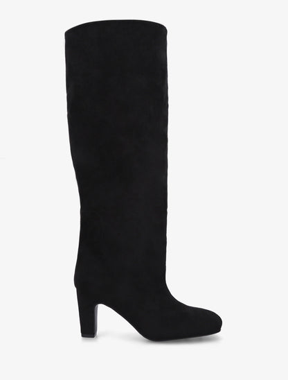 Bottes en suédine à bouts ronds - Noir - 1