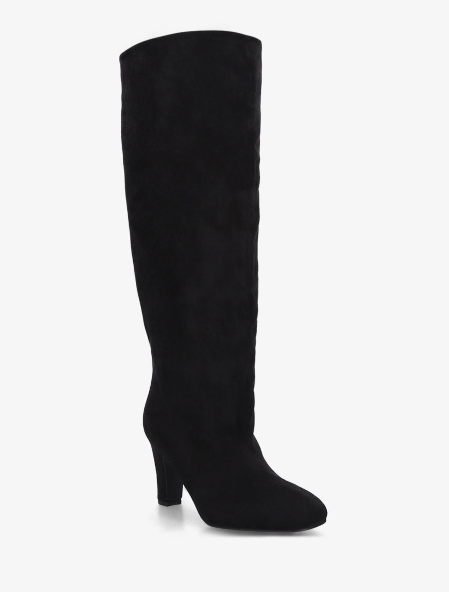 Bottes en suédine à bouts ronds - Noir - 2