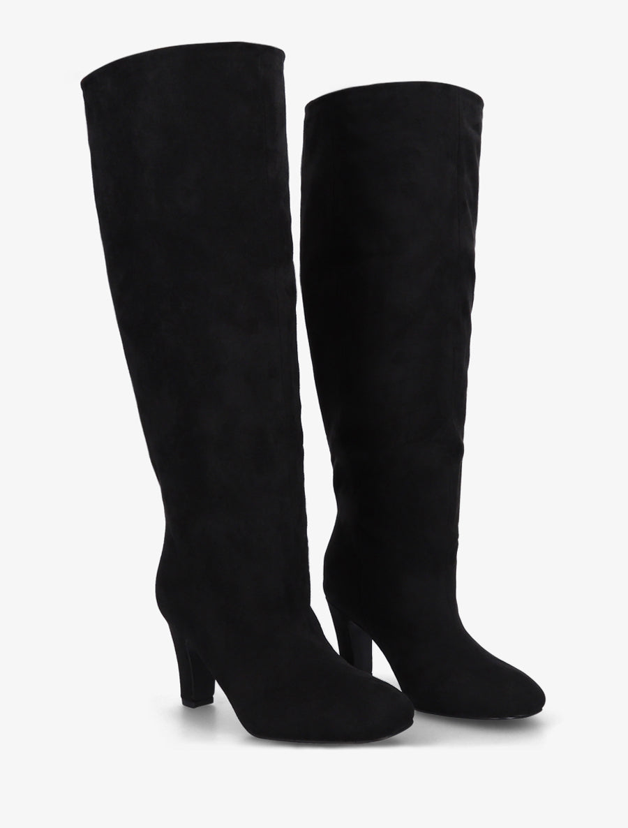 Bottes en suédine à bouts ronds - Noir - 4