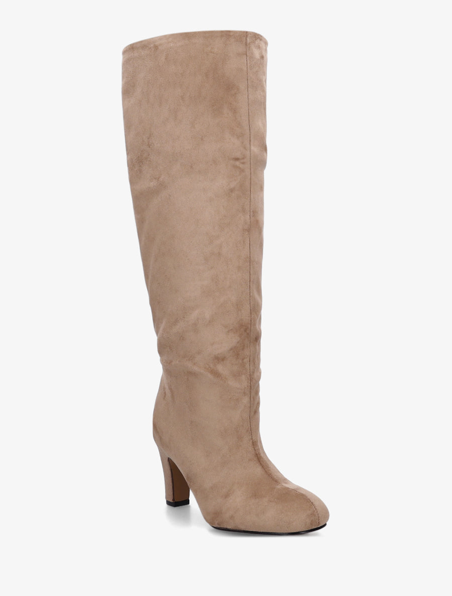 Bottes en suédine à bouts ronds - Taupe - 2