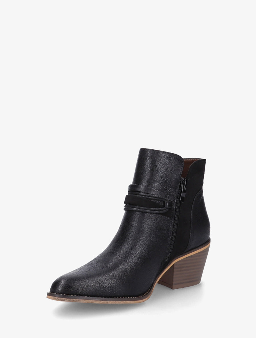 Bottines irisées à liens décoratifs - Noir - 3