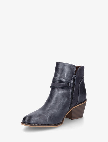 Bottines irisées à liens décoratifs - Bleu foncé - 3