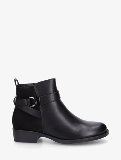 Bottines en simili à contrefort en suédine - Noir/argent - 1