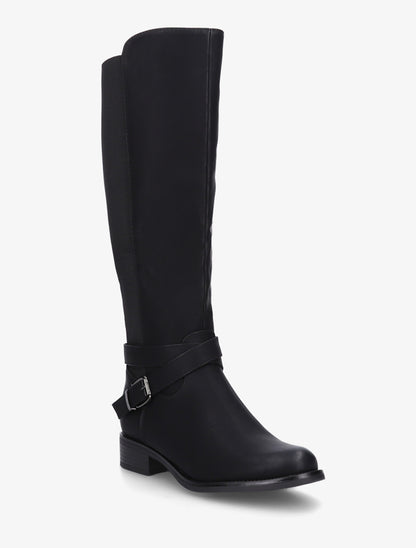 Bottes élastiquées à sangle et boucle - Noir - 2