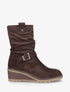 Bottines montantes compensées effet froncé - Marron - 1