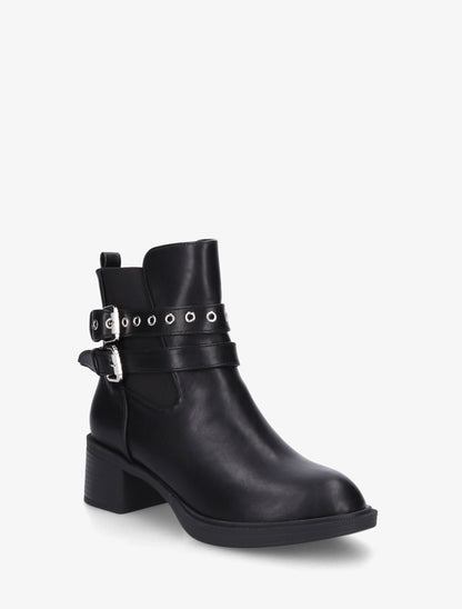 Bottines élastiquées à double sangles - Noir - 2