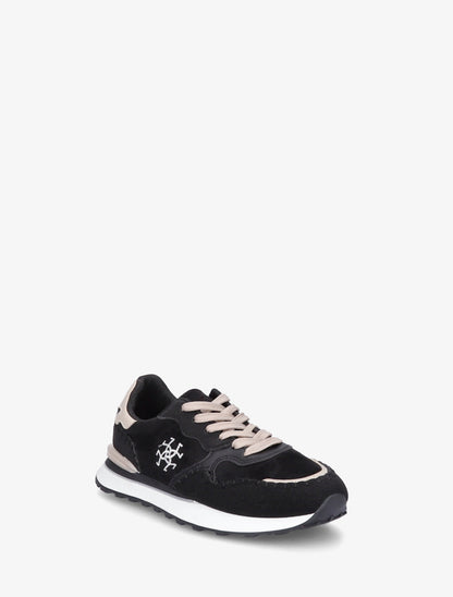 Sneakers à empiècement effet nubuck et suédine - Noir - 2