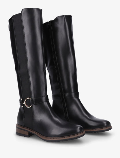 Bottes en simili élastiquées - Noir - 4