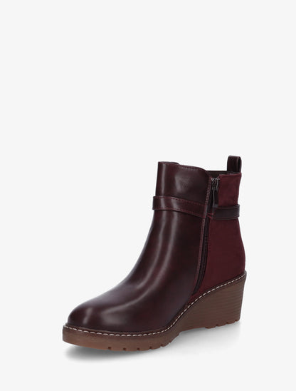 Bottines bi-matière compensées - Bordeaux - 3