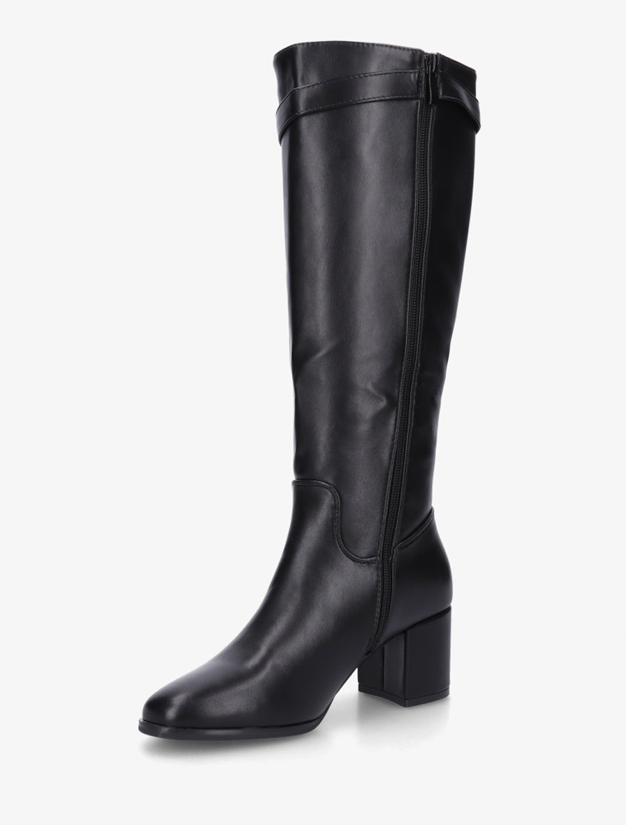 Bottes en simili à talon - Noir - 3