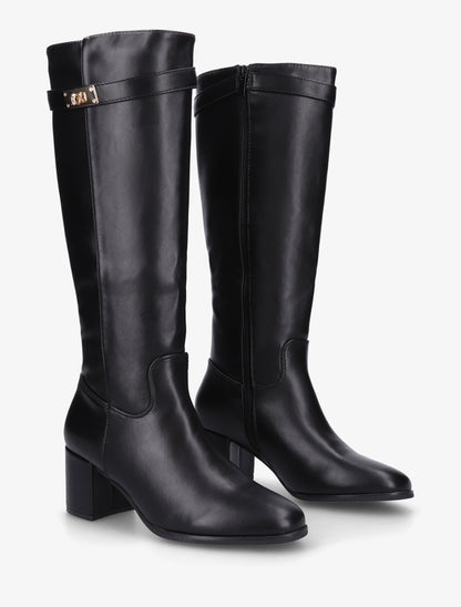 Bottes en simili à talon - Noir - 4