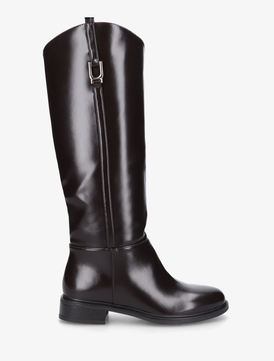 Bottes simili style cavalière - Marron - 1