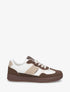 Sneakers en simili à contrefort contrastant - Marron - 1
