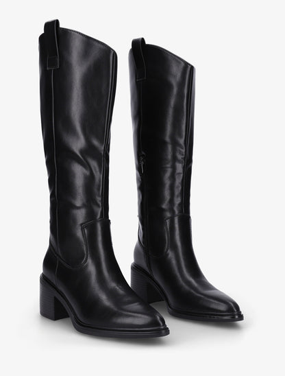 Bottes en simili à bouts pointus - Noir - 4