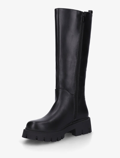 Bottes simili à semelles crantées - Noir - 3
