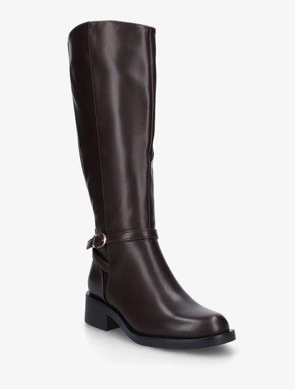 Bottes cavalières élastiquées à boucle - Marron - 2