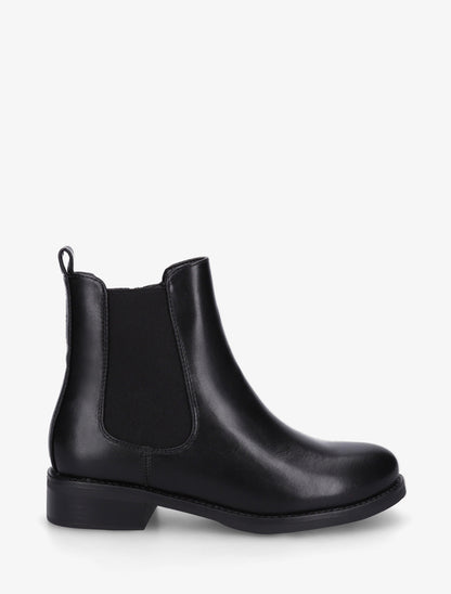 Bottines en simili à cheville élastiquée - Noir - 1