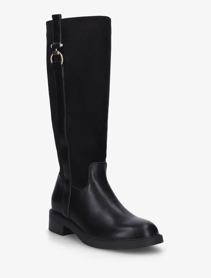 Bottes cavalières bi-matière à boucle - Noir - 2