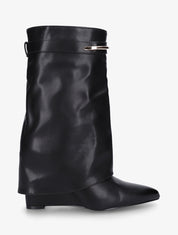 Bottines fourreau avec sangle à empiècement métallique - Noir - 1