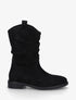 Bottines plissées en suédine - Noir - 1