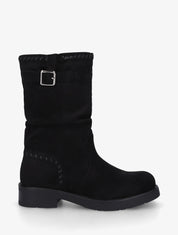 Bottines plissées à bouts ronds - Noir - 1