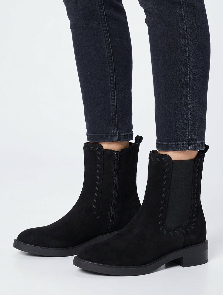 Chelsea boots in suède stijl - Zwart
