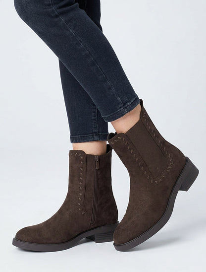 Chelsea boots in suède stijl - Chocolade