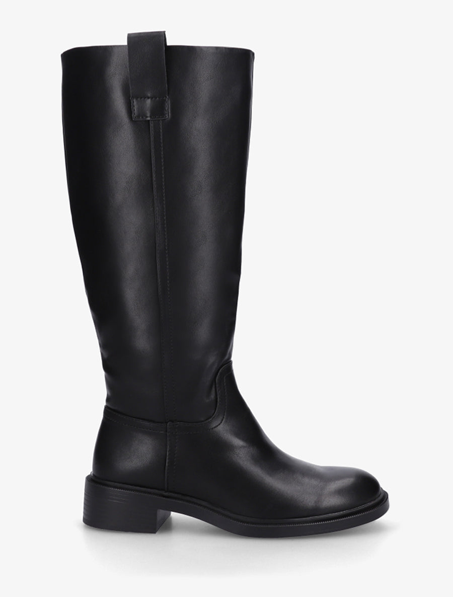 Bottes cavalières en simili - Noir - 1