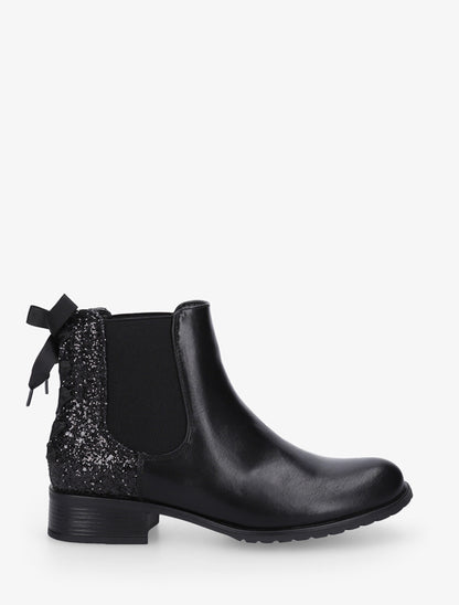 Bottines élastiquées à contrefort pailleté - Noir - 1