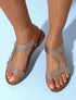 Nu-pieds unis à cheville élastiquée - Rose gold - 1