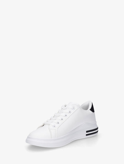 Sneakers en simili à bandes effet paille - Noir - 3