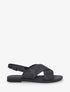Nu-pieds croisés en tissu - Noir - 1
