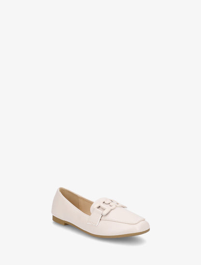 Mocassins en simili à boucle - Beige - 2