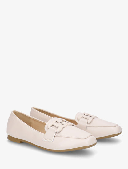 Mocassins en simili à boucle - Beige - 4