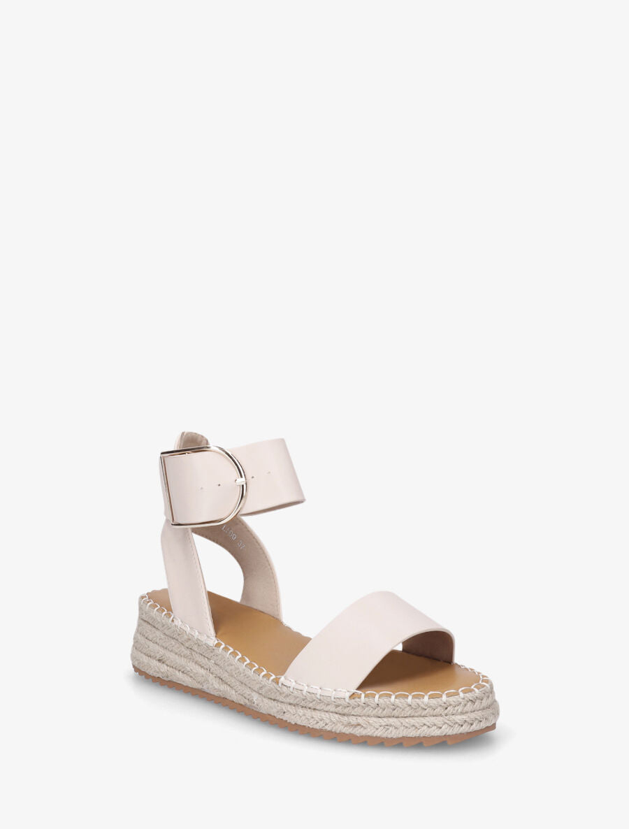 Sandales style espadrille à bride épaisse - Beige - 2