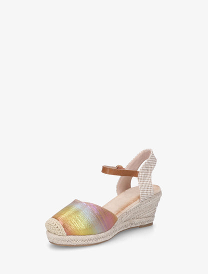 Espadrilles irisées en tissu - Or - 3